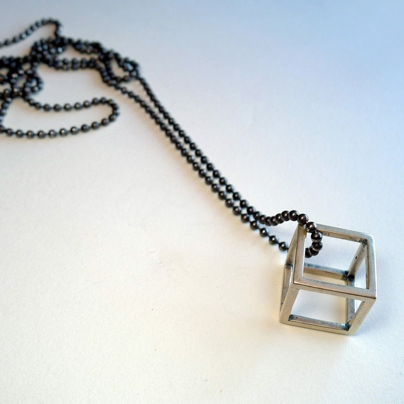 Cube Necklace Silver